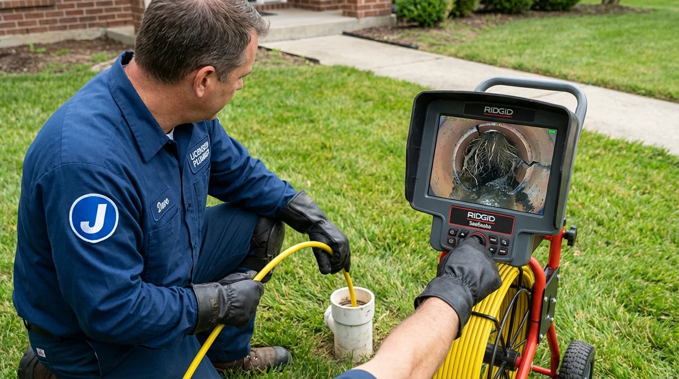 Sewer camera inspection being performed by Johns Plumbing LLC in Donna