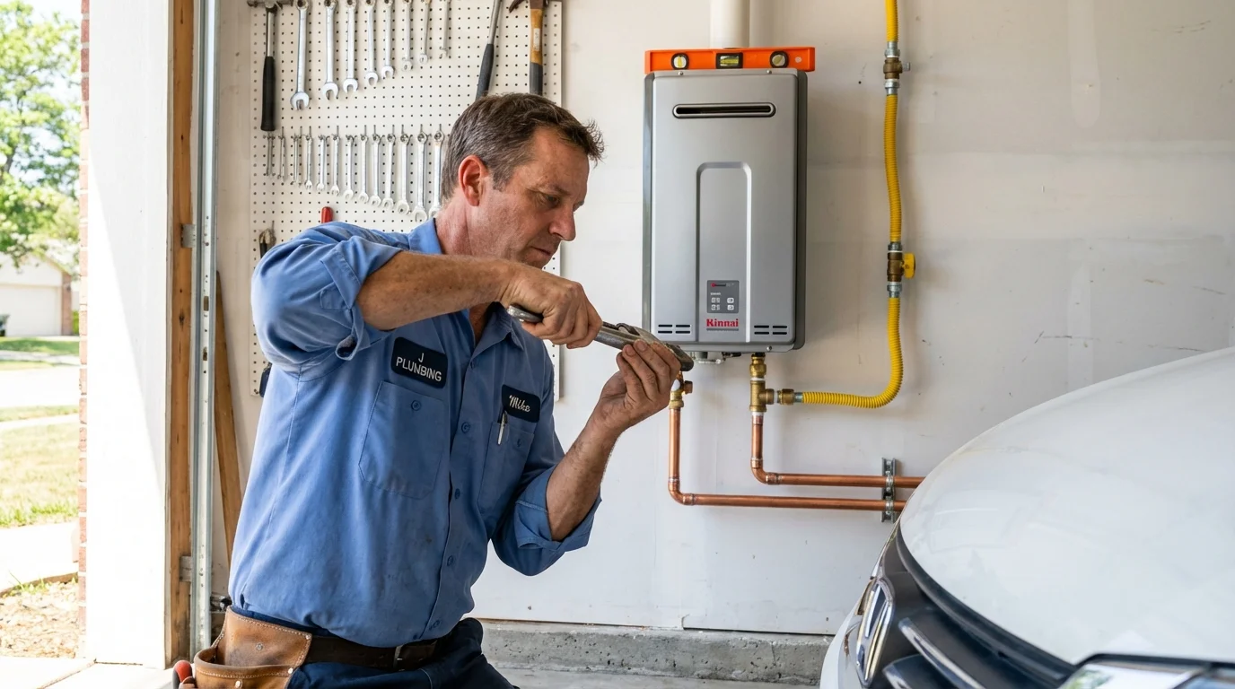 Tankless water heater installation by a Johns Plumbing LLC plumber in Donna